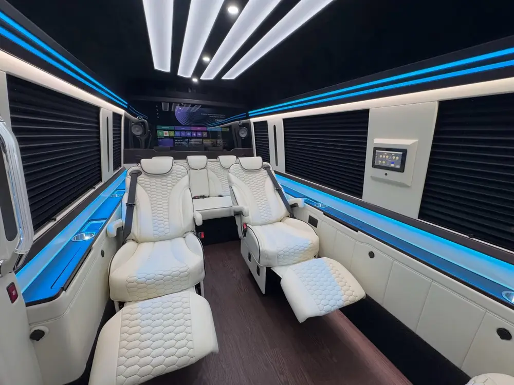 Jet style Sprinter with white leather captain seats for Georgia vs. Florida