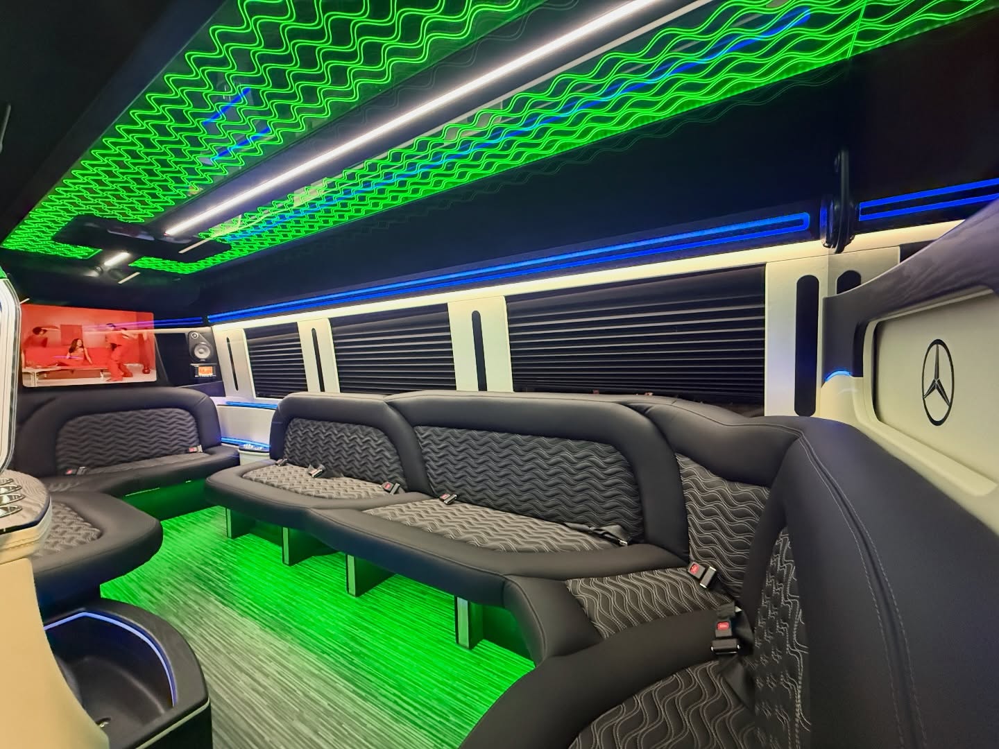 Sprinter party configuration with LED ceiling