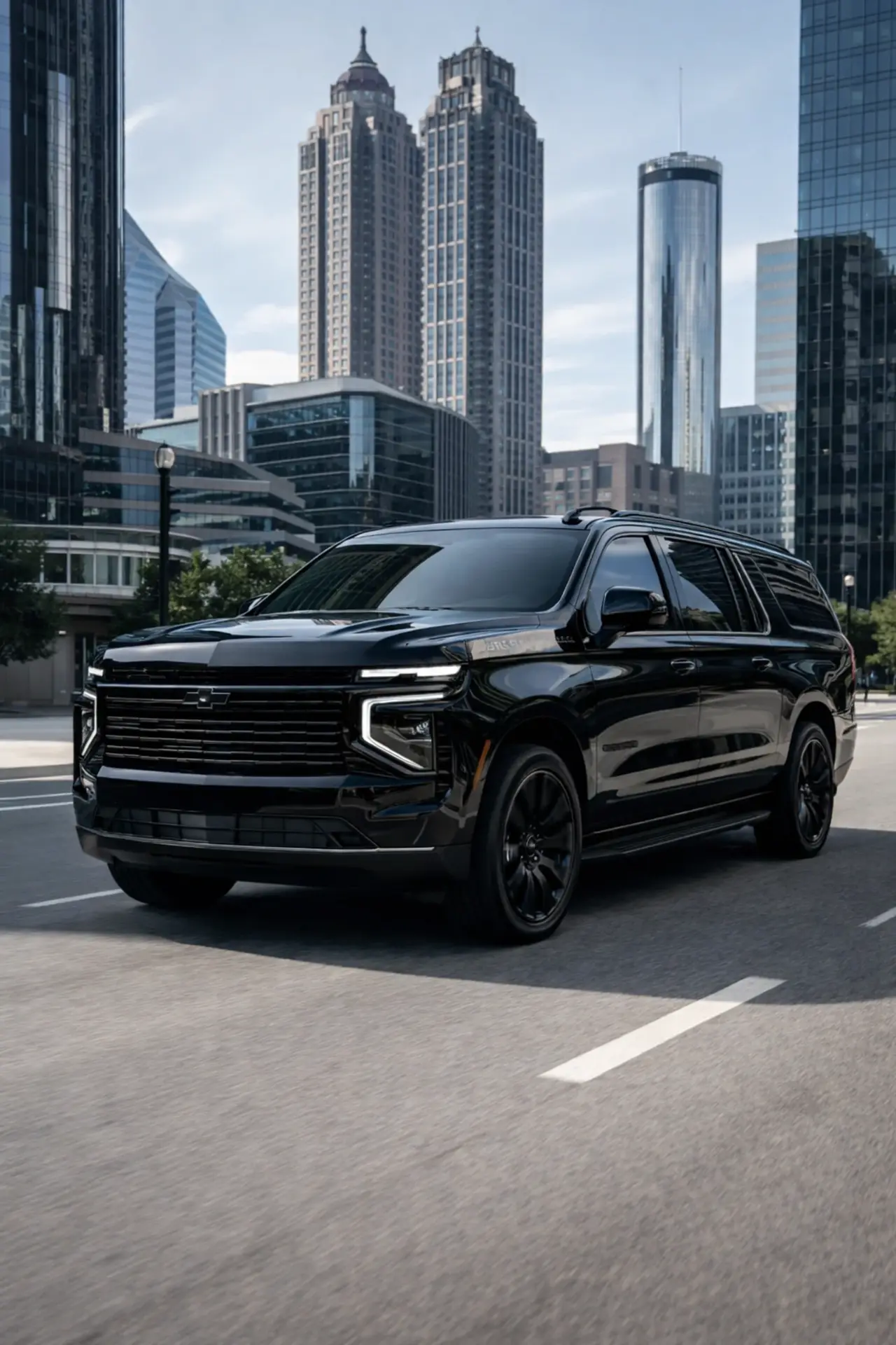 Black Suburban SUV for Fulton County Airport private jet car service
